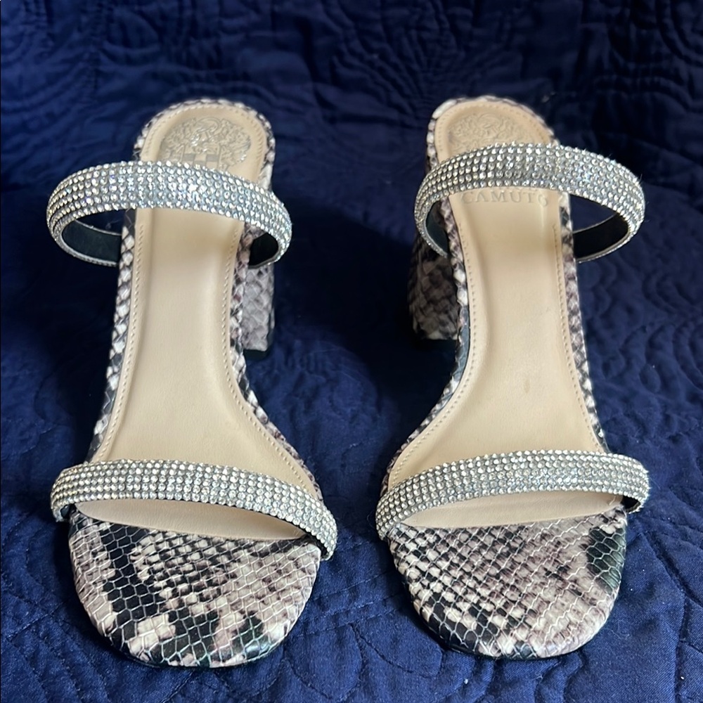 Vince Camuto Snakeskin Magaly Block Heeled Sandal